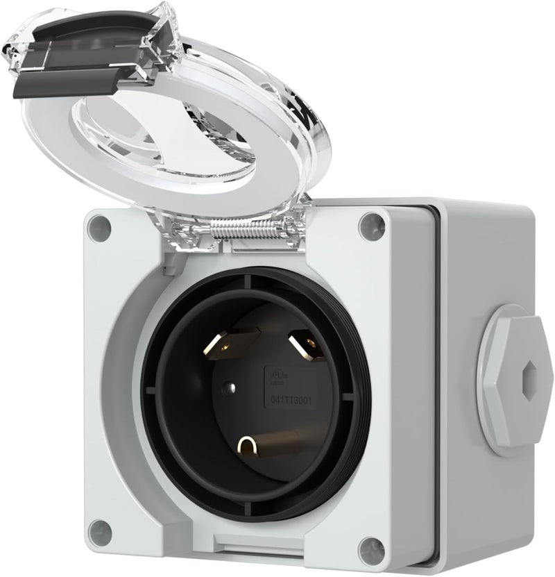 STARELO 30 Amp Generator Power Inlet Box NEMA TT-30P,125Volt, Outdoor dustproof and Weatherproof for generators, Welding Machines, etc.ETL Listed.(NEMA TT-30P Box) - Image 1